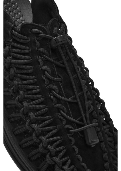 Erkek Siyah Örgülü Sandalet 25SFD696814