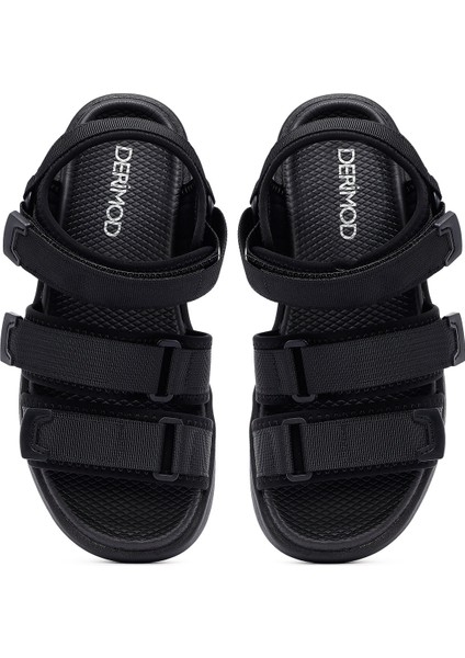Erkek Siyah Kumaş Sandalet 25SFD696114