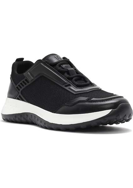 Erkek Siyah Bağcıklı Kalın Tabanlı Sneaker 25SFD69516F