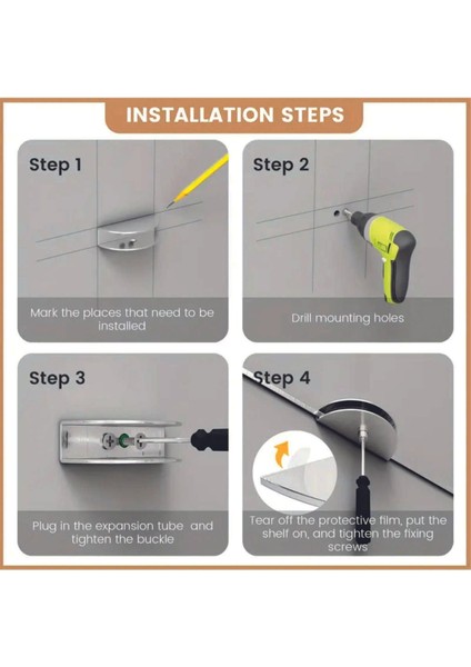 Şeffaf Cam Köşe Duvar Rafı Çift Set, Şık ve Fonksiyonel Tasarım