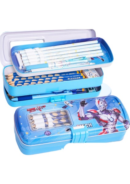 Kırtasiye Kutusu Çocuk Üç Katmanlı Kalem Kutusu Büyük Kapasiteli Ilkokul Öğrenci Kalem Kutusu (Yurt Dışından)