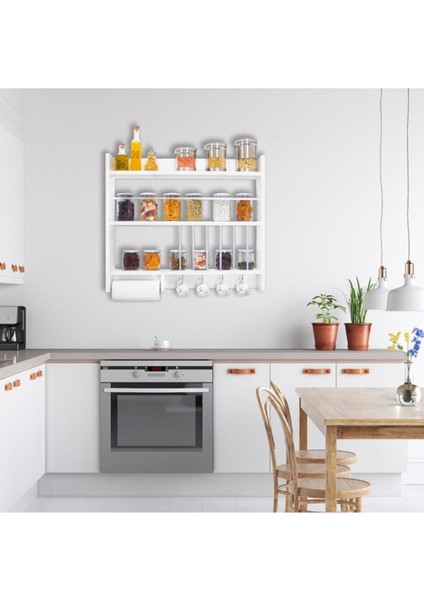 Beyaz Ahşap Duvara Monte Terek Rafı, Şık ve Kullanışlı Baharatlık Dolabı modelleri