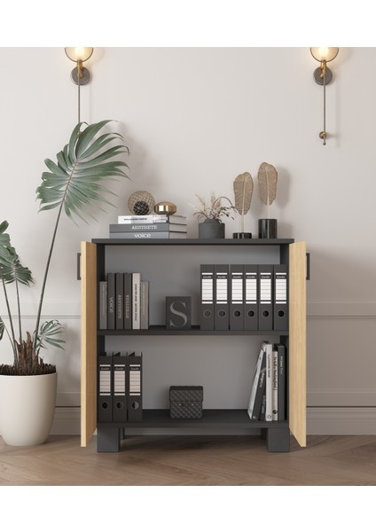 Antrasit2 Kapaklı Ofis Dolabı modelleri