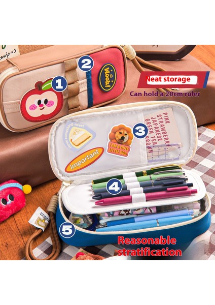 Kalem Çantası Çok Katmanlı Düzenleyici Büyük Kapasiteli Kırtasiye Çantası (Yurt Dışından) fiyatları