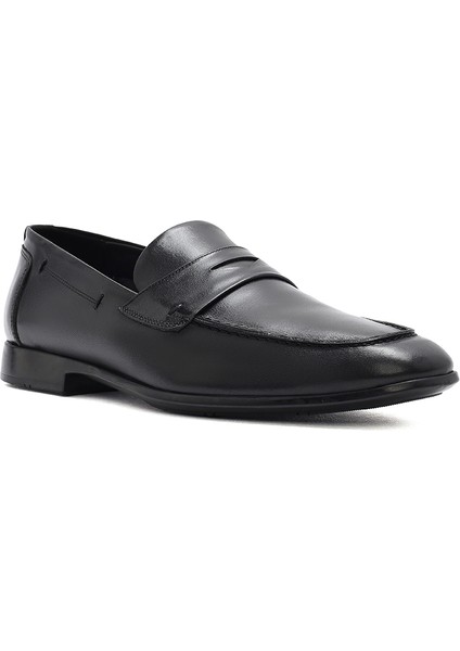Erkek Siyah Deri Casual Loafer 25SFD751118