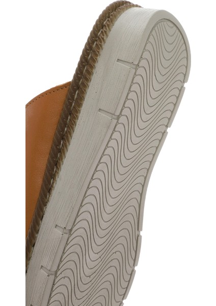 Kadın Taba Çift Bantlı Deri Comfort Terlik 25SFD320918