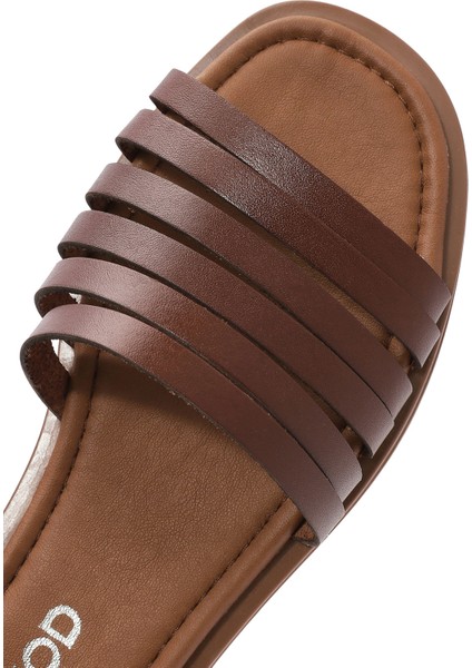 Kadın Kahverengi Bilekten Bağlamalı Deri Bodrum Sandalet 25SFD333318