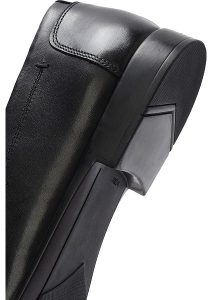 Erkek Siyah Deri Casual Loafer 25SFD751118
