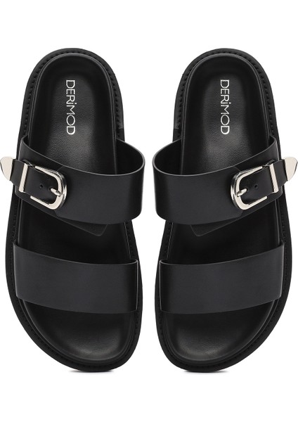 Kadın Siyah Tokalı Terlik 25SFE492418