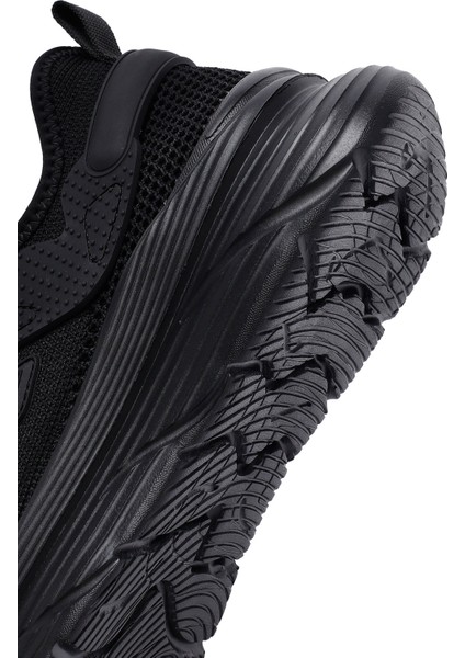 Zero Erkek Siyah Bağcıklı Kalın Tabanlı Kumaş Sneaker 25SFD69426F