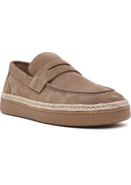 Erkek Vizon Süet Deri Casual Loafer 25SFD631810