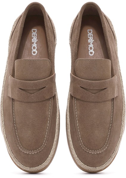 Erkek Vizon Süet Deri Casual Loafer 25SFD631810