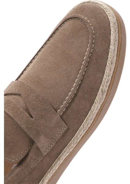 Erkek Vizon Süet Deri Casual Loafer 25SFD631810