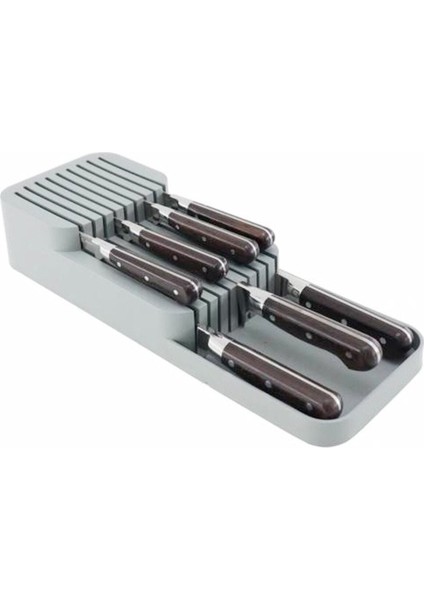 Iki Sıralı Açık Gri Bıçaklık, Şık ve Pratik Mutfak Düzeni Aracı