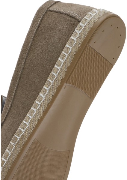 Erkek Bej Süet Deri Espadril 25SFD660210