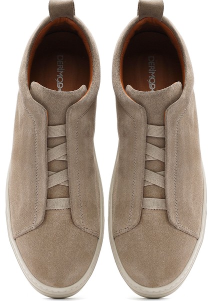 Erkek Bej Süet Deri Sneaker 25SFD631610