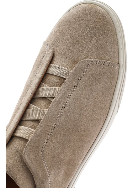 Erkek Bej Süet Deri Sneaker 25SFD631610