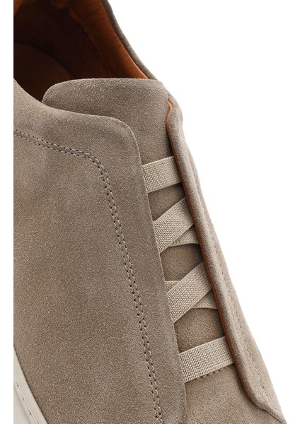 Erkek Bej Süet Deri Sneaker 25SFD631610