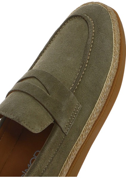 Erkek Yeşil Süet Deri Loafer 25SFD631810