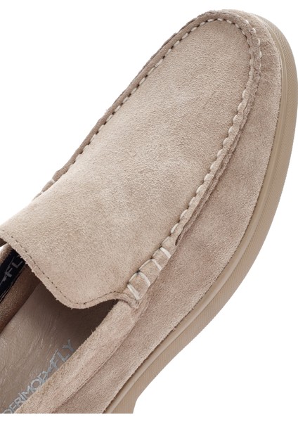 Fly Erkek Bej Süet Deri Loafer 25SFD631010
