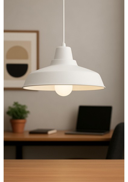 Beyaz Metal Sarkıt Avize, Retro ve Modern Endüstriyel Tasarım, Şık ve Mufak Hol Işığı fiyatları