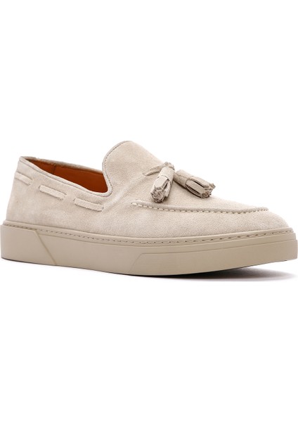 Fly Erkek Bej Süet Deri Casual Loafer 25SFD631310