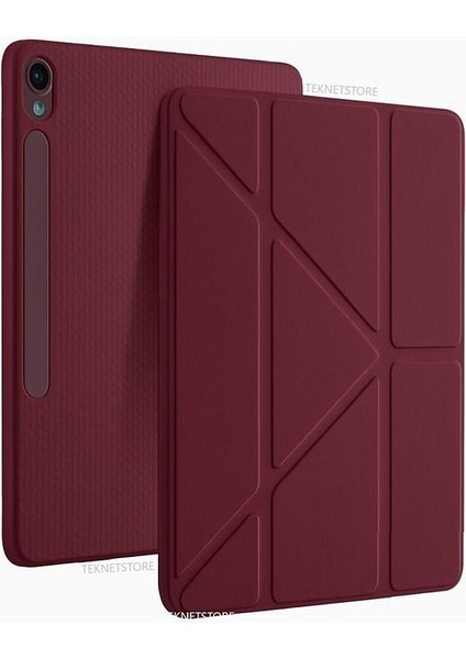 Samsung Galaxy Tab S10 Fe+ Plus 13.1'' Uyumlu Kılıf Kalem Bölmeli Uyku Modlu Arkası Silikon Kapak