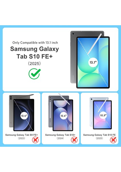 Samsung Galaxy Tab S10 Fe+ Plus 13.1'' Uyumlu Kılıf Kalem Bölmeli Uyku Modlu Arkası Silikon Kapak fiyatları