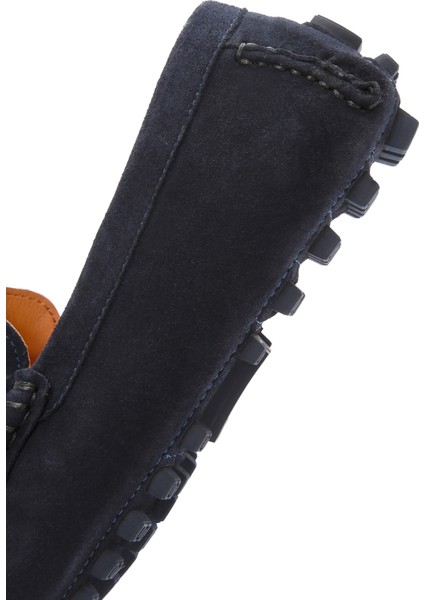 Erkek Lacivert Süet Deri Loafer 25SFD630810