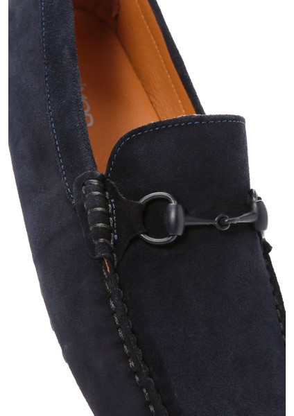 Erkek Lacivert Süet Deri Loafer 25SFD630810