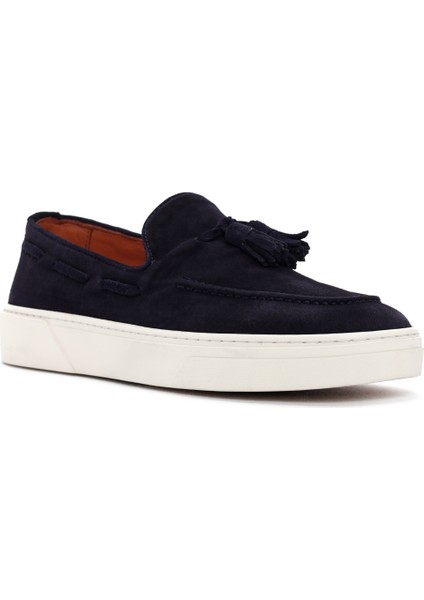 Fly Erkek Lacivert Süet Deri Casual Loafer 25SFD631310