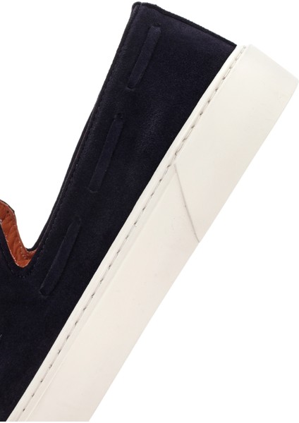 Fly Erkek Lacivert Süet Deri Casual Loafer 25SFD631310