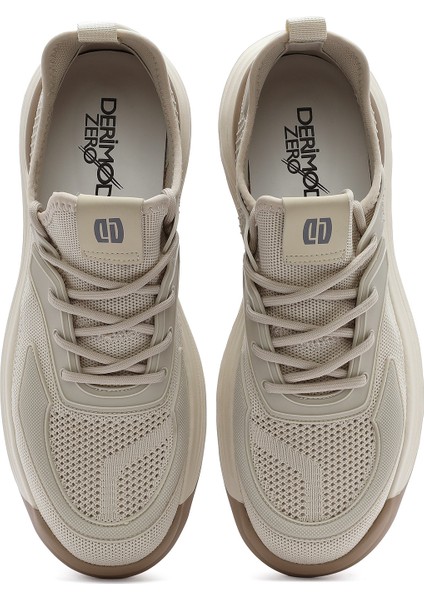 Erkek Bej Bağcıklı Kalın Tabanlı Sneaker 25sfd69286f