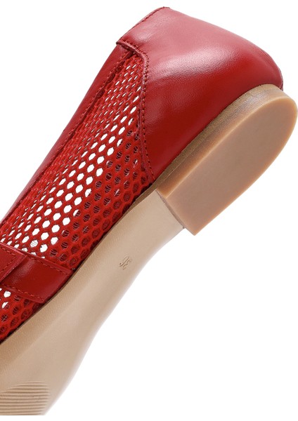 Kadın Kırmızı Fileli Bantlı Babet 25SFD14016F