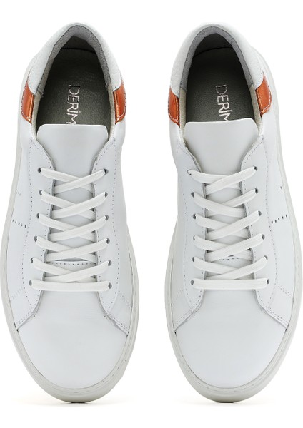 Kadın Beyaz Bağcıklı Deri Sneaker 25SFD371018