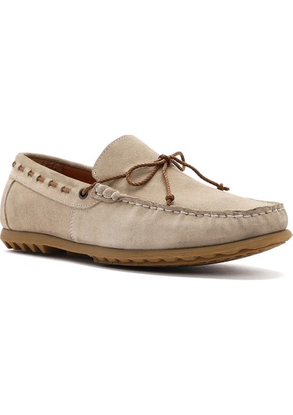 Erkek Bej Süet Deri Casual Loafer 25SFD630110