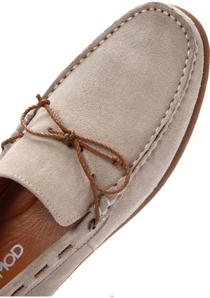 Erkek Bej Süet Deri Casual Loafer 25SFD630110