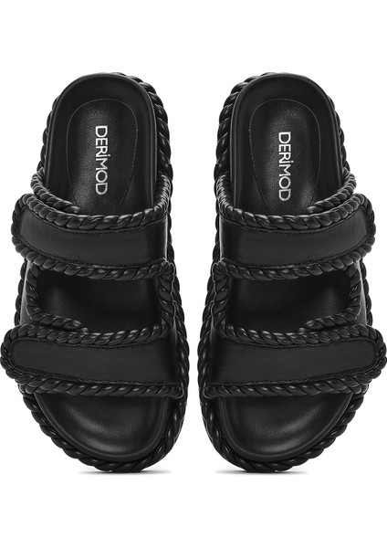 Kadın Siyah Bantlı Terlik 25SFD443818