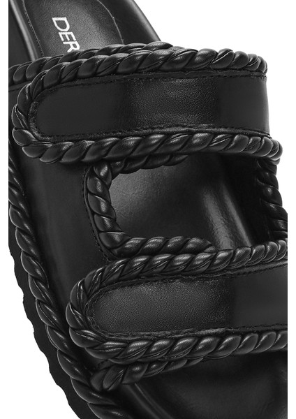 Kadın Siyah Bantlı Terlik 25SFD443818