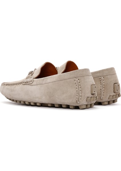 Erkek Bej Süet Deri Loafer 25SFD630810