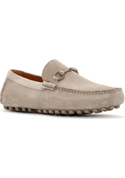 Erkek Bej Süet Deri Loafer 25SFD630810