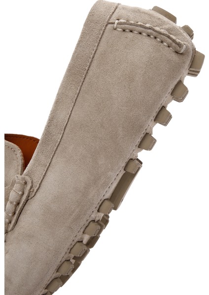 Erkek Bej Süet Deri Loafer 25SFD630810