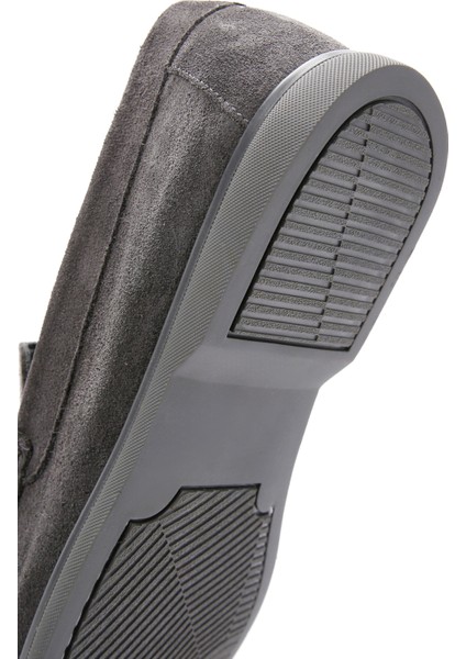 Fly Erkek Gri Süet Deri Loafer 25SFD631010