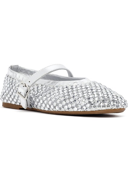 Kadın Gümüş Fileli Taşlı Babet 25SFD441114