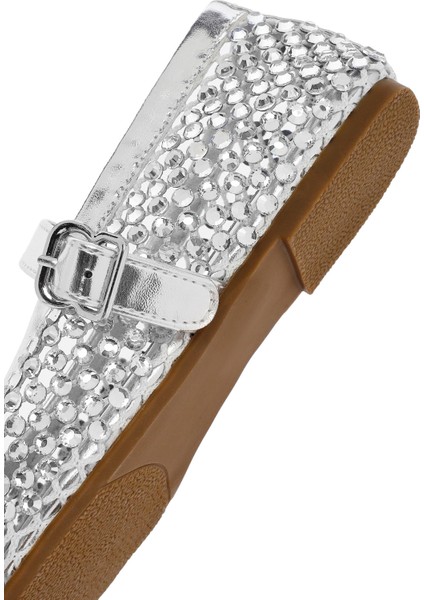 Kadın Gümüş Fileli Taşlı Babet 25SFD441114