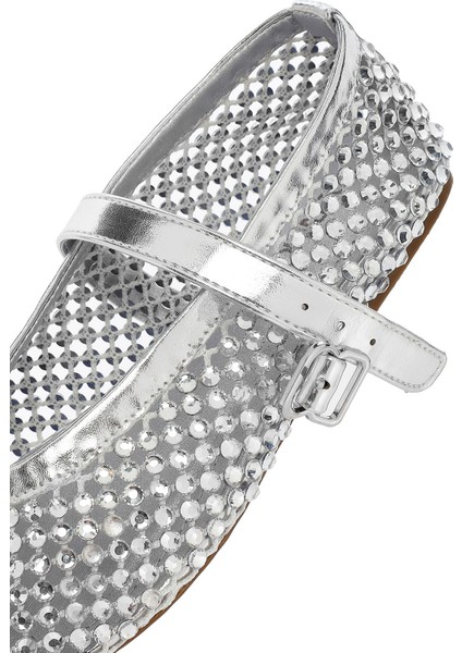 Kadın Gümüş Fileli Taşlı Babet 25SFD441114