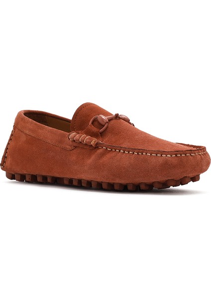 Erkek Kahverengi Süet Deri Loafer 25SFD630810
