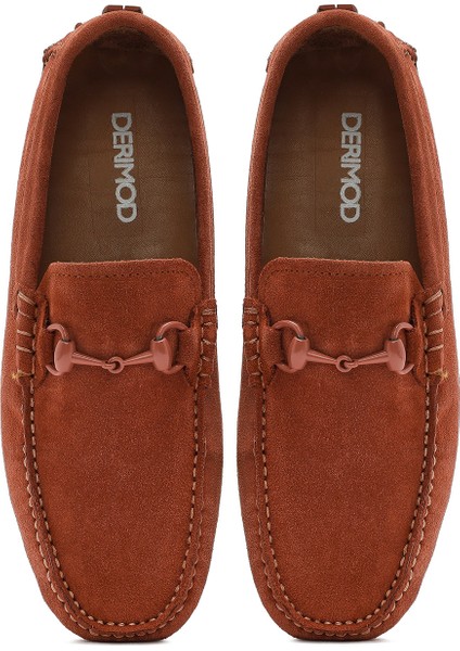 Erkek Kahverengi Süet Deri Loafer 25SFD630810