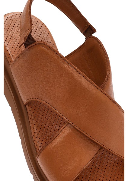 Kadın Taba Lastikli Deri Sandalet 25SFD362118