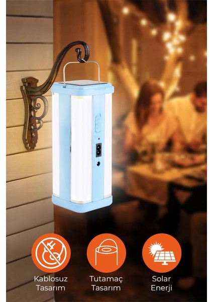 Solar Enerjili Asılabilir LED Kamp Lambası